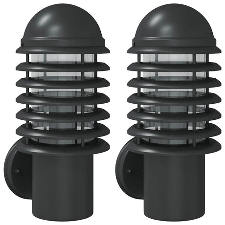 Vidaxx appliques d'extérieur 2 pcs acier inoxydable noir