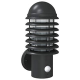 VidaXL applique d'extérieur avec capteur acier inoxydable noir
