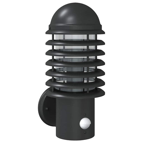 VidaXL applique d'extérieur avec capteur acier inoxydable noir