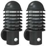 Vidaxx appliques d'extérieur 2 pcs avec capteurs acier inoxydable noir