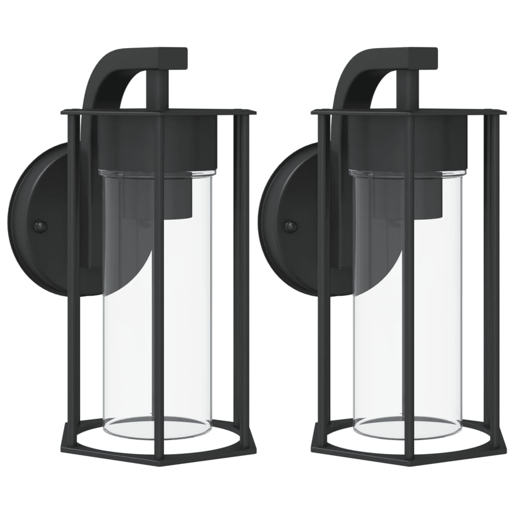 Vidaxx appliques d'extérieur 2 pcs acier inoxydable noir