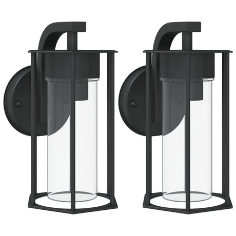 Vidaxx appliques d'extérieur 2 pcs acier inoxydable noir