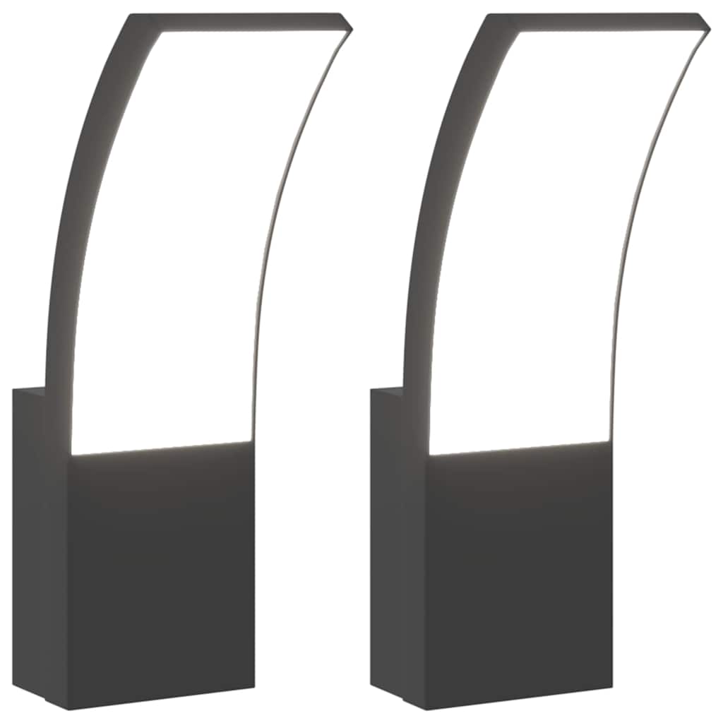 VidaXL appliques d'extérieur 2 pcs LED fonte d'aluminium noir