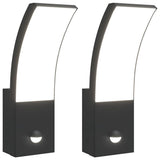 Vidaxx appliques d'extérieur, 2 pcs LED avec capteurs, fonte d'aluminium noir