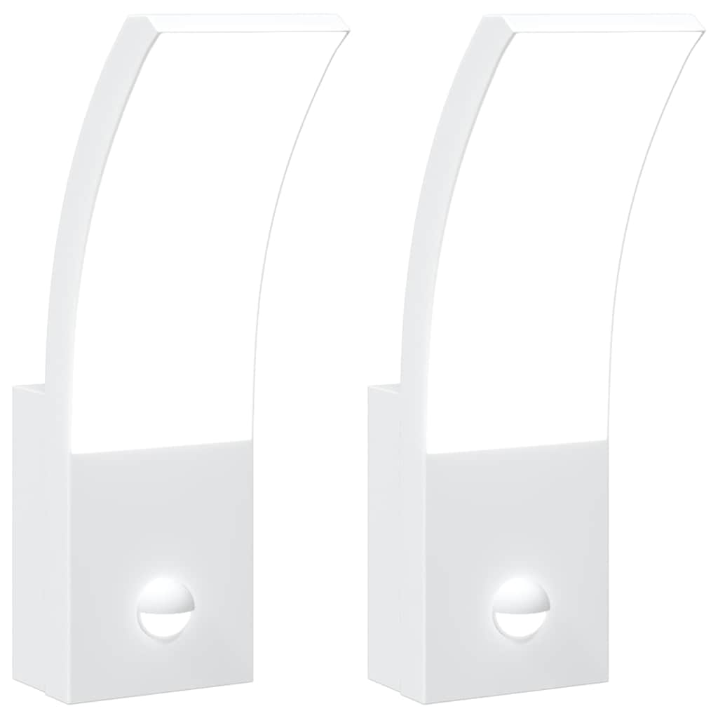 Vidaxx appliques d'extérieur 2 pcs LED avec capteurs fonte d'aluminium blanc