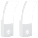 Vidaxx appliques d'extérieur 2 pcs LED avec capteurs fonte d'aluminium blanc