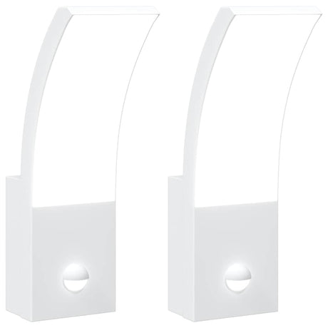 Vidaxx appliques d'extérieur 2 pcs LED avec capteurs fonte d'aluminium blanc