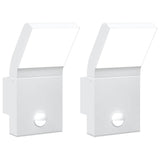 Vidaxx appliques d'extérieur 2 pcs LED avec capteurs fonte d'aluminium blanc