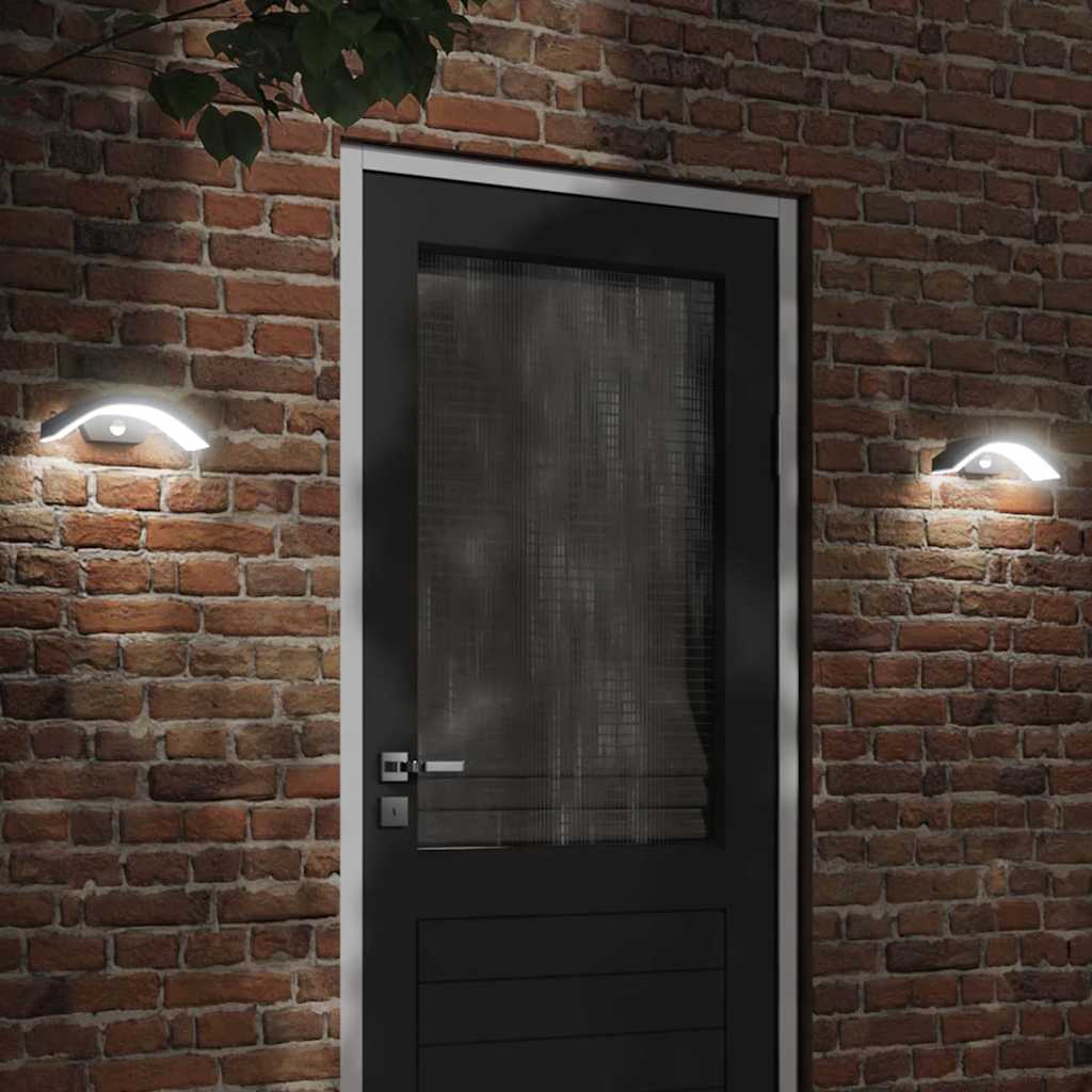 Vidaxx appliques d'extérieur, 2 pcs LED avec capteurs, fonte d'aluminium noir