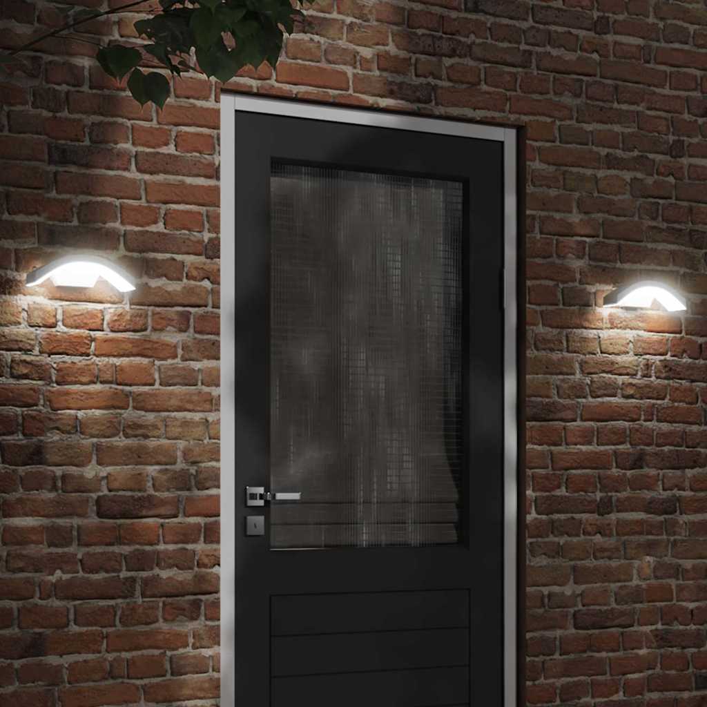 Vidaxx appliques d'extérieur 2 pcs LED avec capteurs fonte d'aluminium blanc
