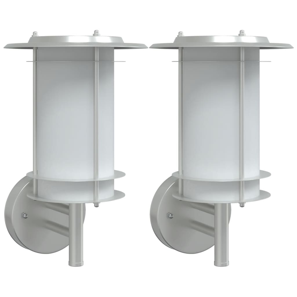 Vidaxx appliques d'extérieur 2 pcs acier inoxydable couleur argent