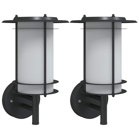VidaXL appliques d'extérieur 2 pcs acier inoxydable noir