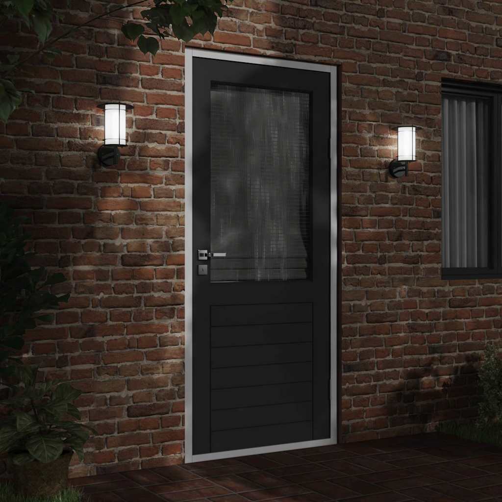 VidaXL appliques d'extérieur 2 pcs acier inoxydable noir
