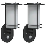 Vidaxx appliques d'extérieur 2 pcs avec capteurs acier inoxydable noir