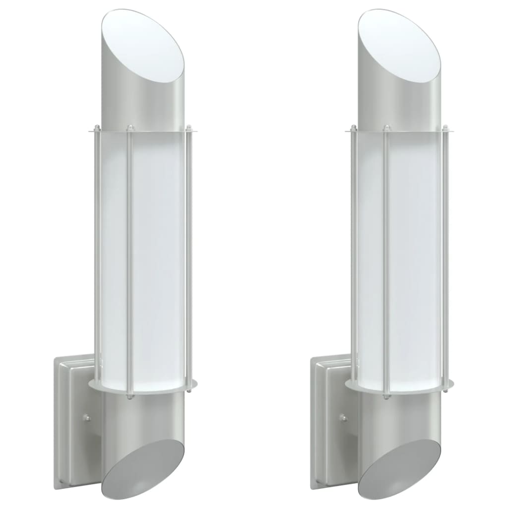 Vidaxx appliques d'extérieur 2 pcs acier inoxydable couleur argent