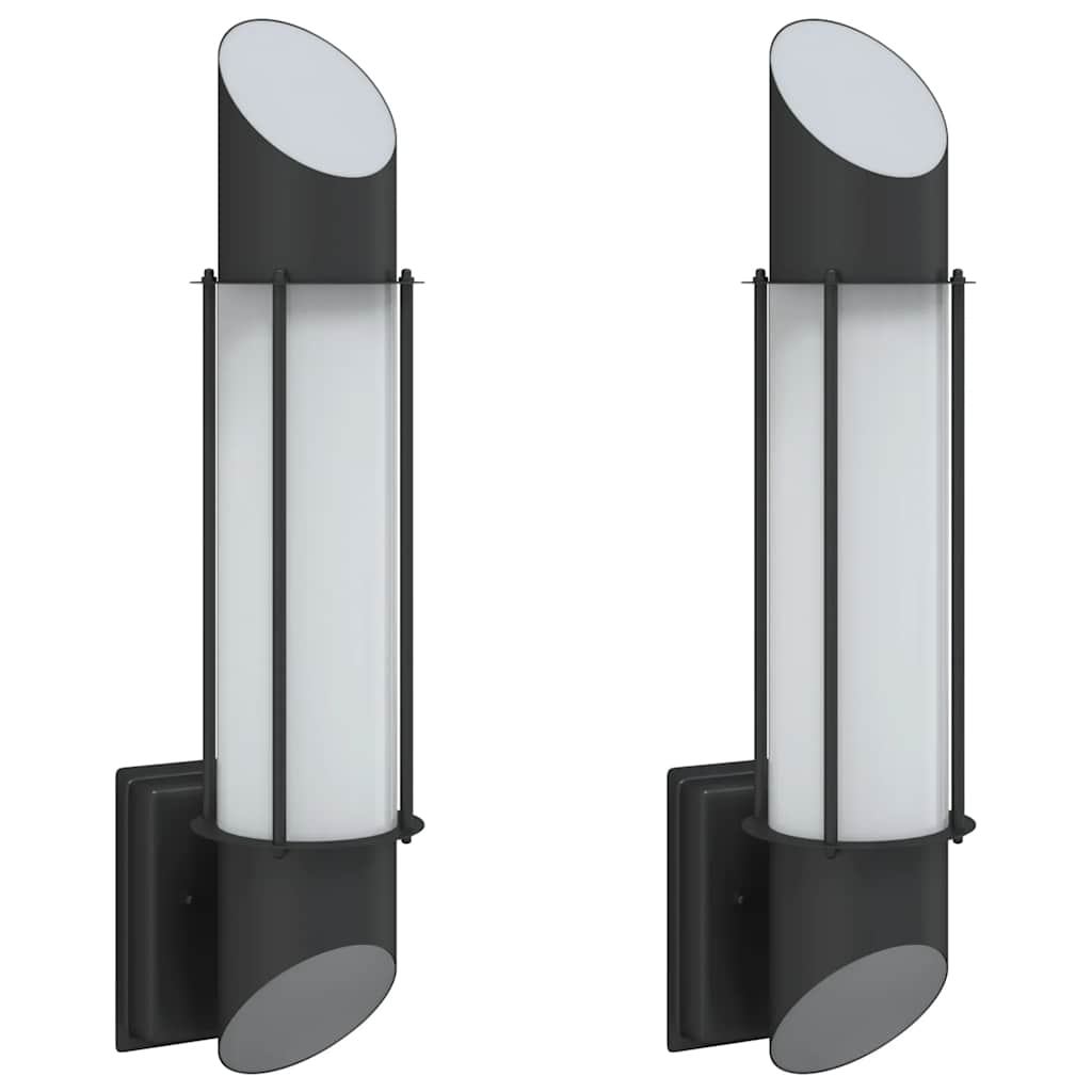 VidaXL appliques d'extérieur 2 pcs acier inoxydable noir