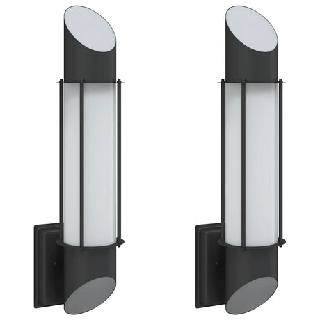 VidaXL appliques d'extérieur 2 pcs acier inoxydable noir