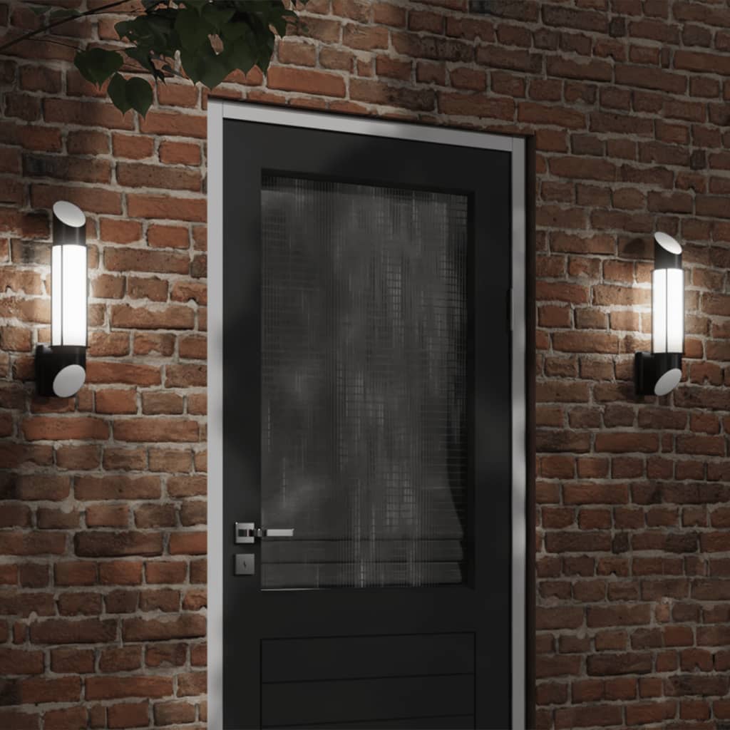 VidaXL appliques d'extérieur 2 pcs acier inoxydable noir