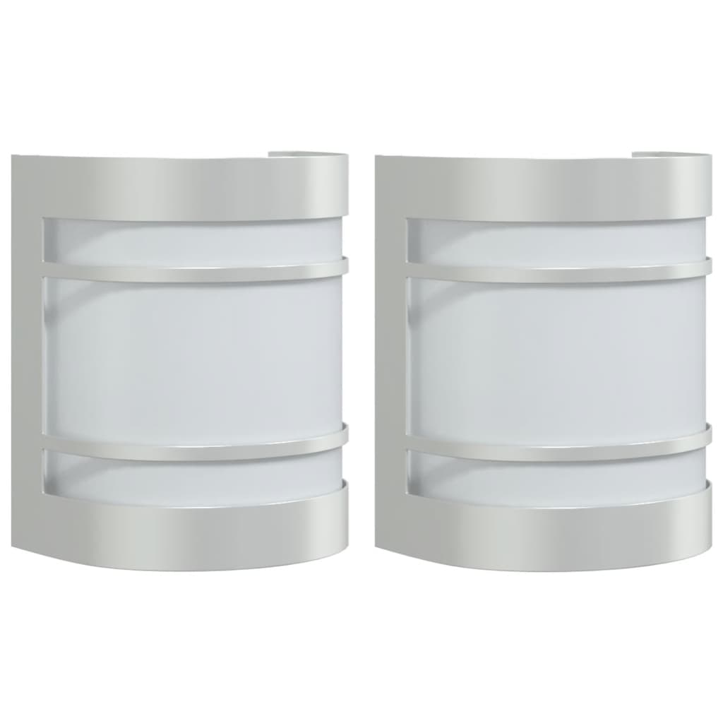 Vidaxx appliques d'extérieur 2 pcs acier inoxydable couleur argent