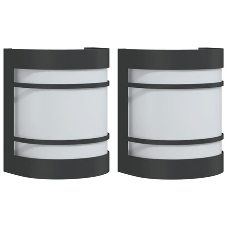 VidaXL appliques d'extérieur 2 pcs acier inoxydable noir