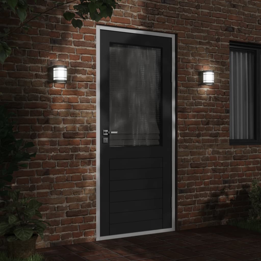 VidaXL appliques d'extérieur 2 pcs acier inoxydable noir