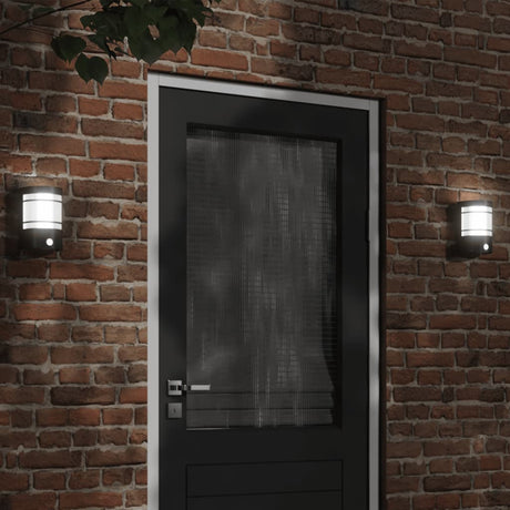 Vidaxx appliques d'extérieur 2 pcs avec capteurs acier inoxydable noir
