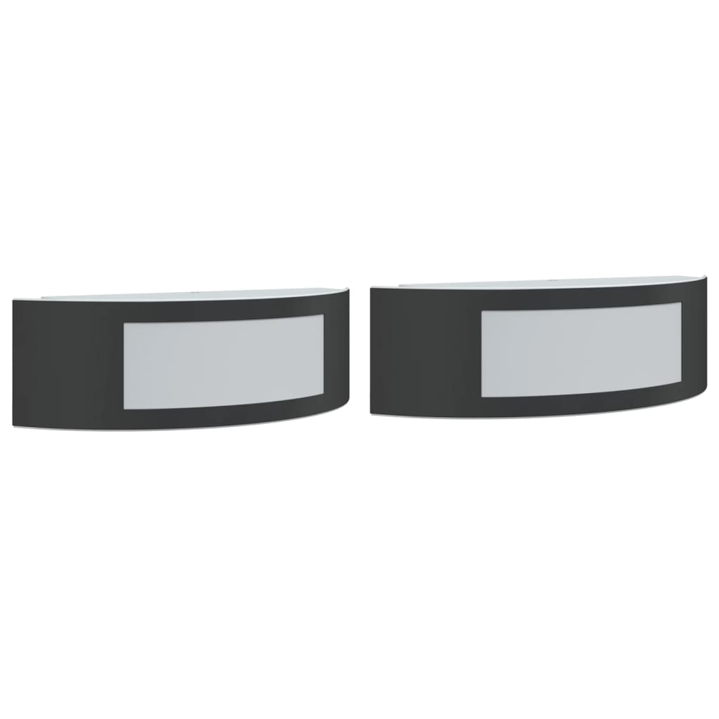 VidaXL appliques d'extérieur 2 pcs acier inoxydable noir