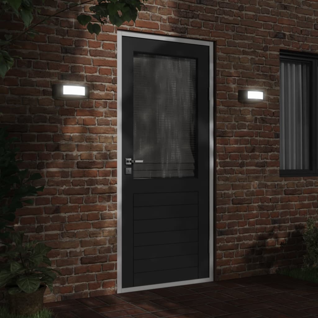 VidaXL appliques d'extérieur 2 pcs acier inoxydable noir