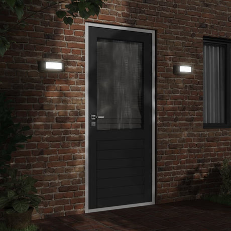 VidaXL appliques d'extérieur 2 pcs acier inoxydable noir