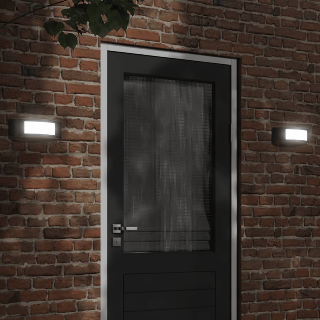 VidaXL appliques d'extérieur 2 pcs acier inoxydable noir