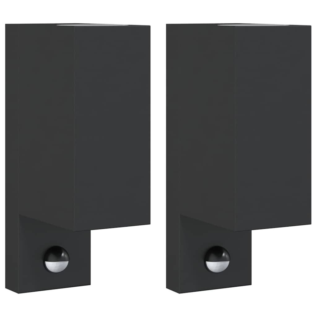 Vidaxx appliques d'extérieur 2 pcs avec capteurs fonte d'aluminium noir