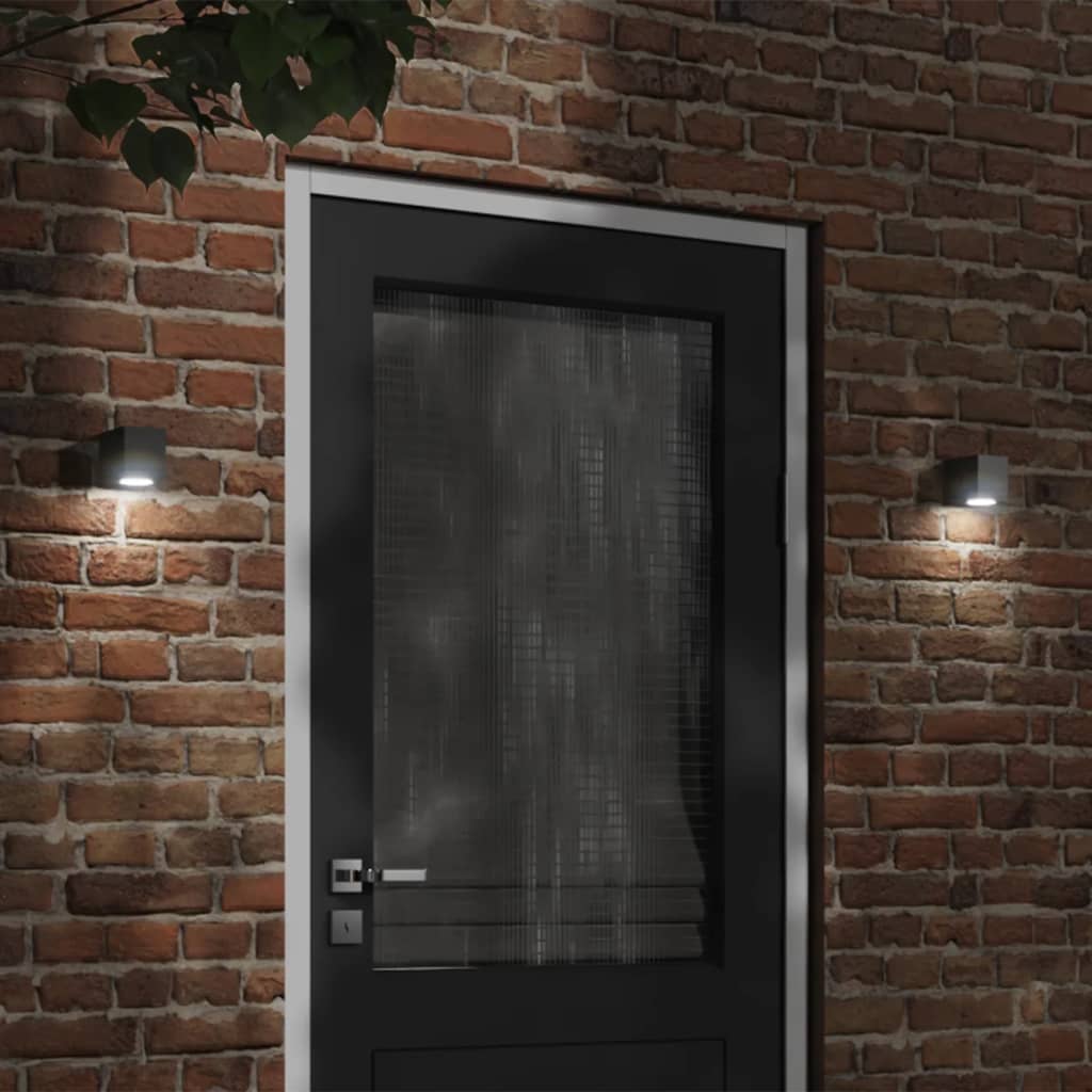 VidaXL appliques d'extérieur 2 pcs fonte d'aluminium noir