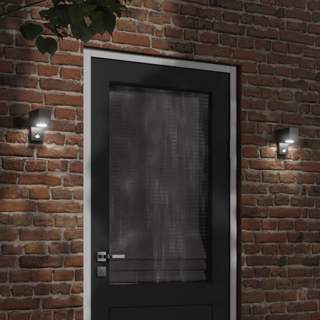 Vidaxx applique d'extérieur avec capteur en fonte d'aluminium noir