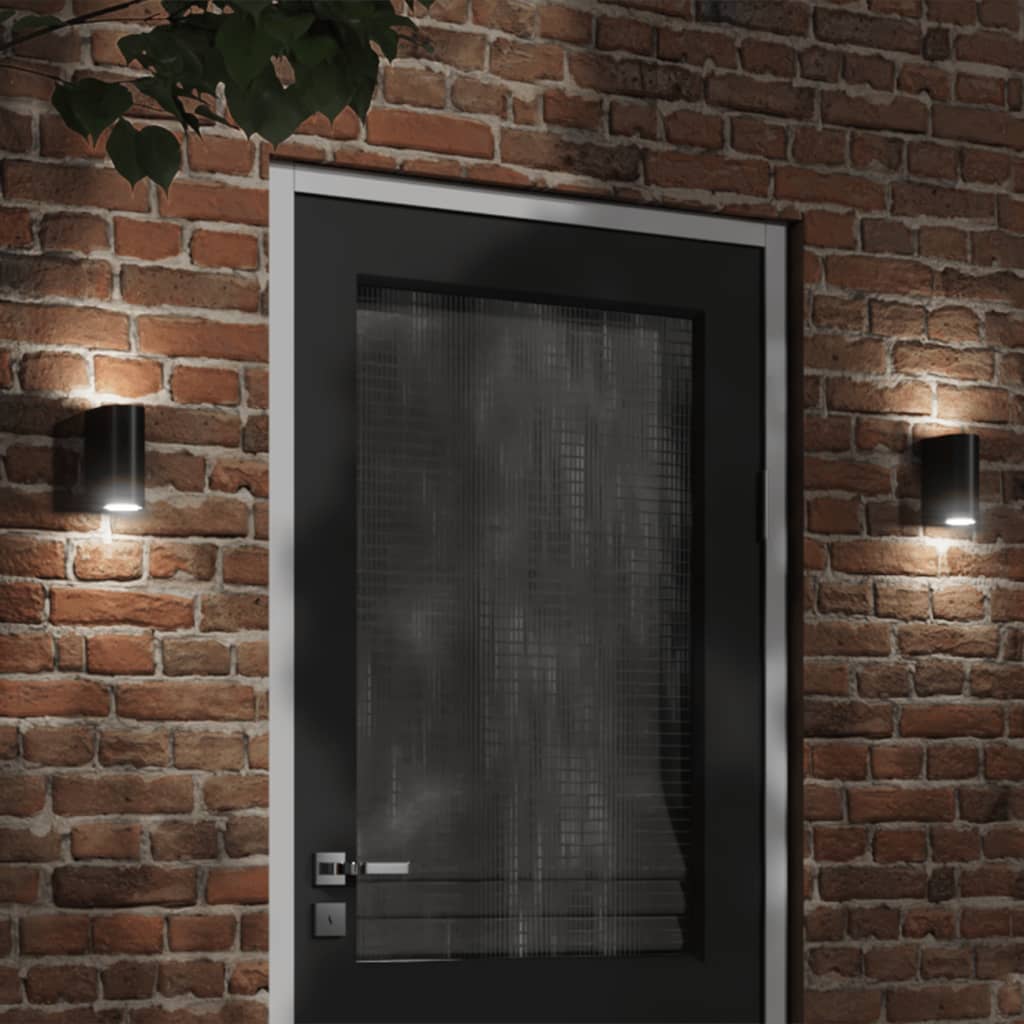 VidaXL appliques d'extérieur 2 pcs fonte d'aluminium noir