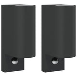 Vidaxx appliques d'extérieur 2 pcs avec capteurs fonte d'aluminium noir
