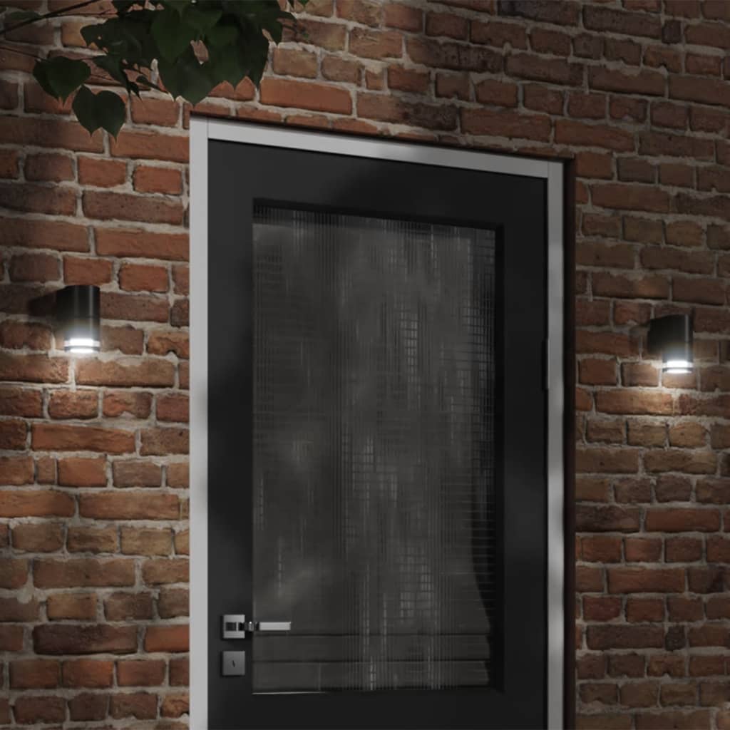 VidaXL appliques d'extérieur 2 pcs fonte d'aluminium noir