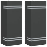 VidaXL appliques d'extérieur 2 pcs acier inoxydable noir