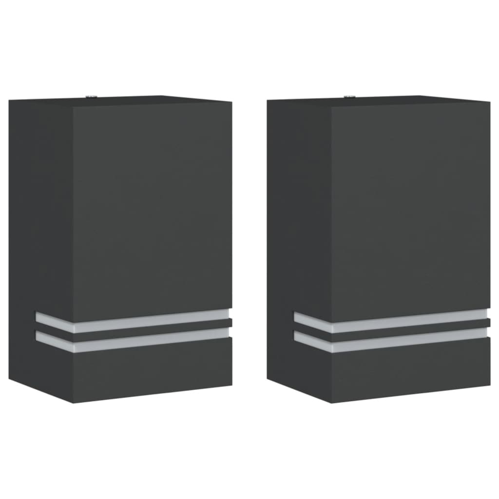 VidaXL appliques d'extérieur 2 pcs acier inoxydable noir