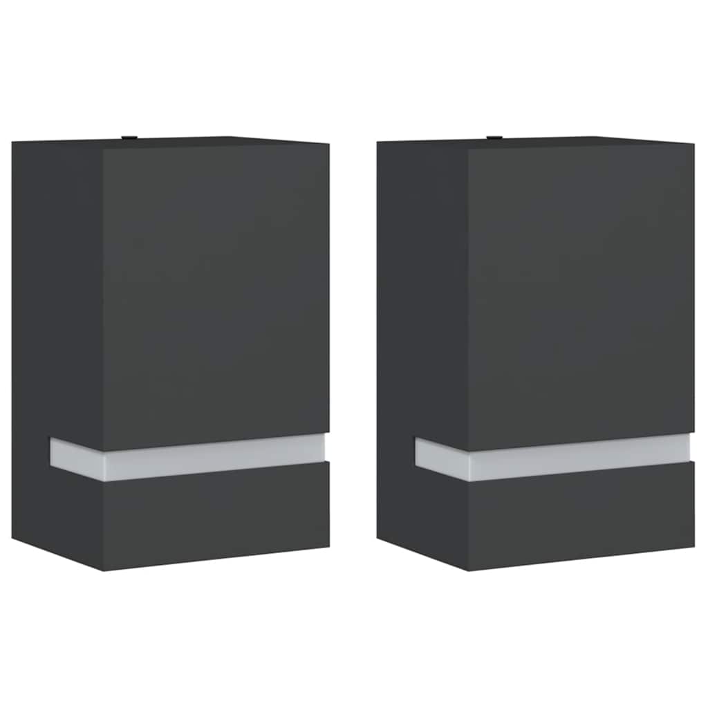 VidaXL appliques d'extérieur 2 pcs acier inoxydable noir