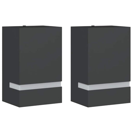 VidaXL appliques d'extérieur 2 pcs acier inoxydable noir