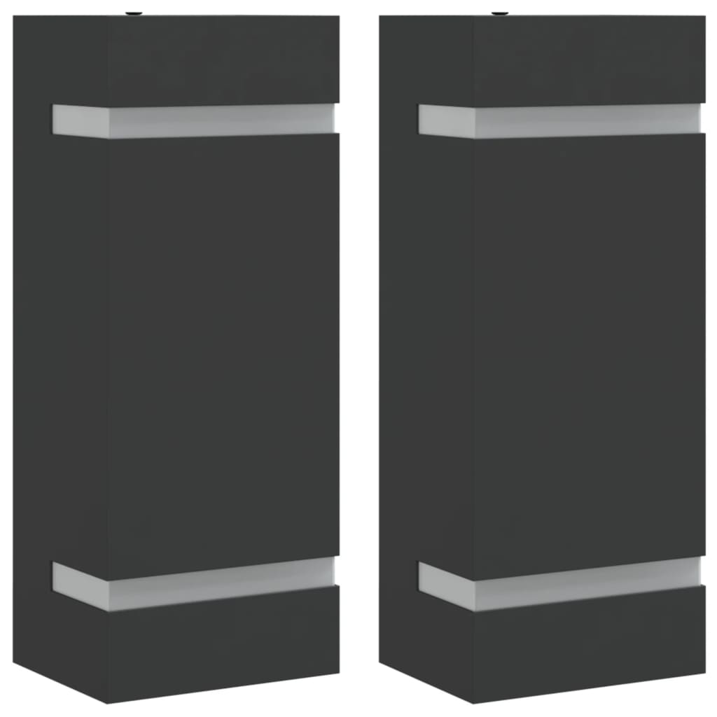 VidaXL appliques d'extérieur 2 pcs acier inoxydable noir