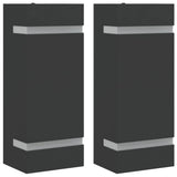 VidaXL appliques d'extérieur 2 pcs acier inoxydable noir