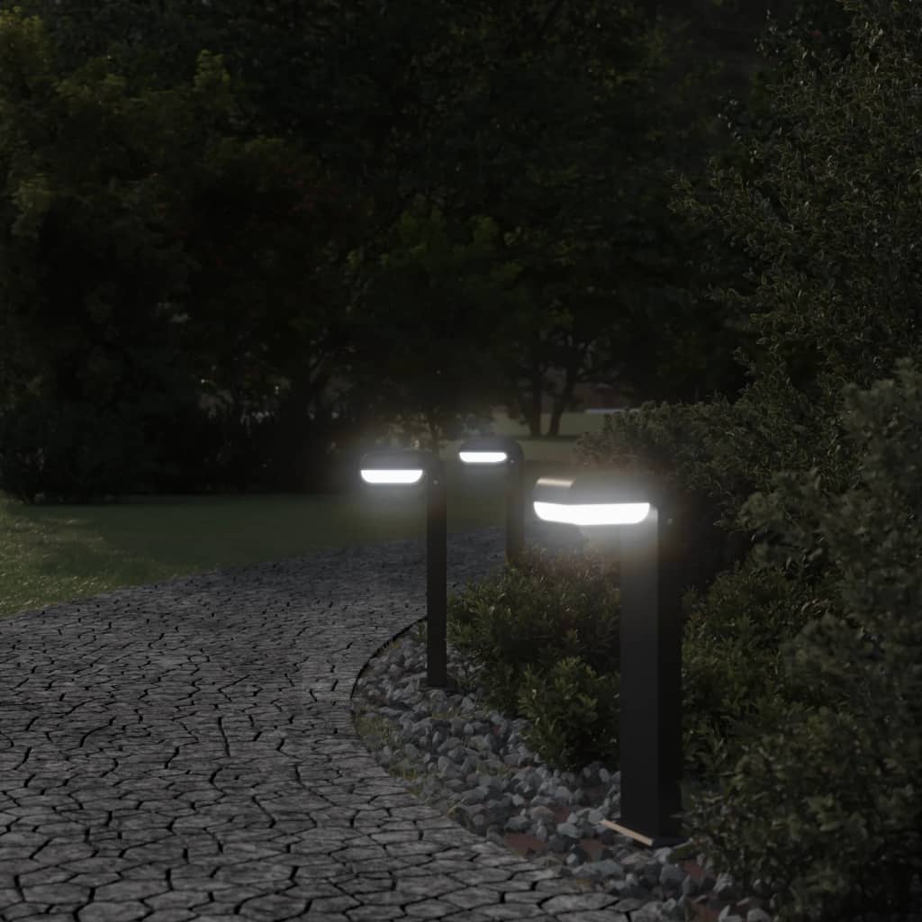 Vidaxx lampes d'extérieur sur pied 3 pcs 50 cm fonte d'aluminium noir
