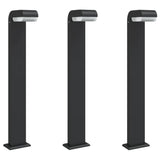 Vidaxx lampadaires d'extérieur 3 pcs 80 cm fonte d'aluminium noir