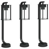 Vidaxx lampadaire d'extérieur 3 pcs 60 cm acier inoxydable noir