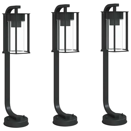 Vidaxx lampadaire d'extérieur 3 pcs 60 cm acier inoxydable noir