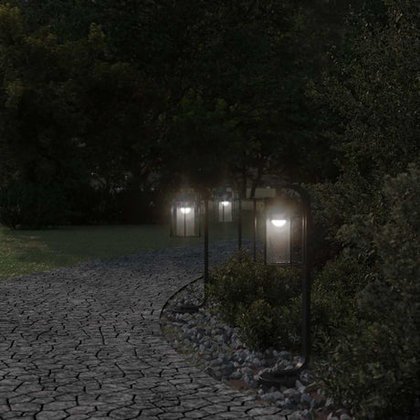 Vidaxx lampadaire d'extérieur 3 pcs 60 cm acier inoxydable noir