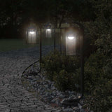 Vidaxx lampadaire d'extérieur 3 pcs 60 cm acier inoxydable noir