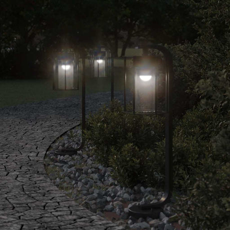 Vidaxx lampadaire d'extérieur 3 pcs 60 cm acier inoxydable noir