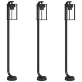 Vidaxx lampadaire d'extérieur 3 pcs 100 cm acier inoxydable noir